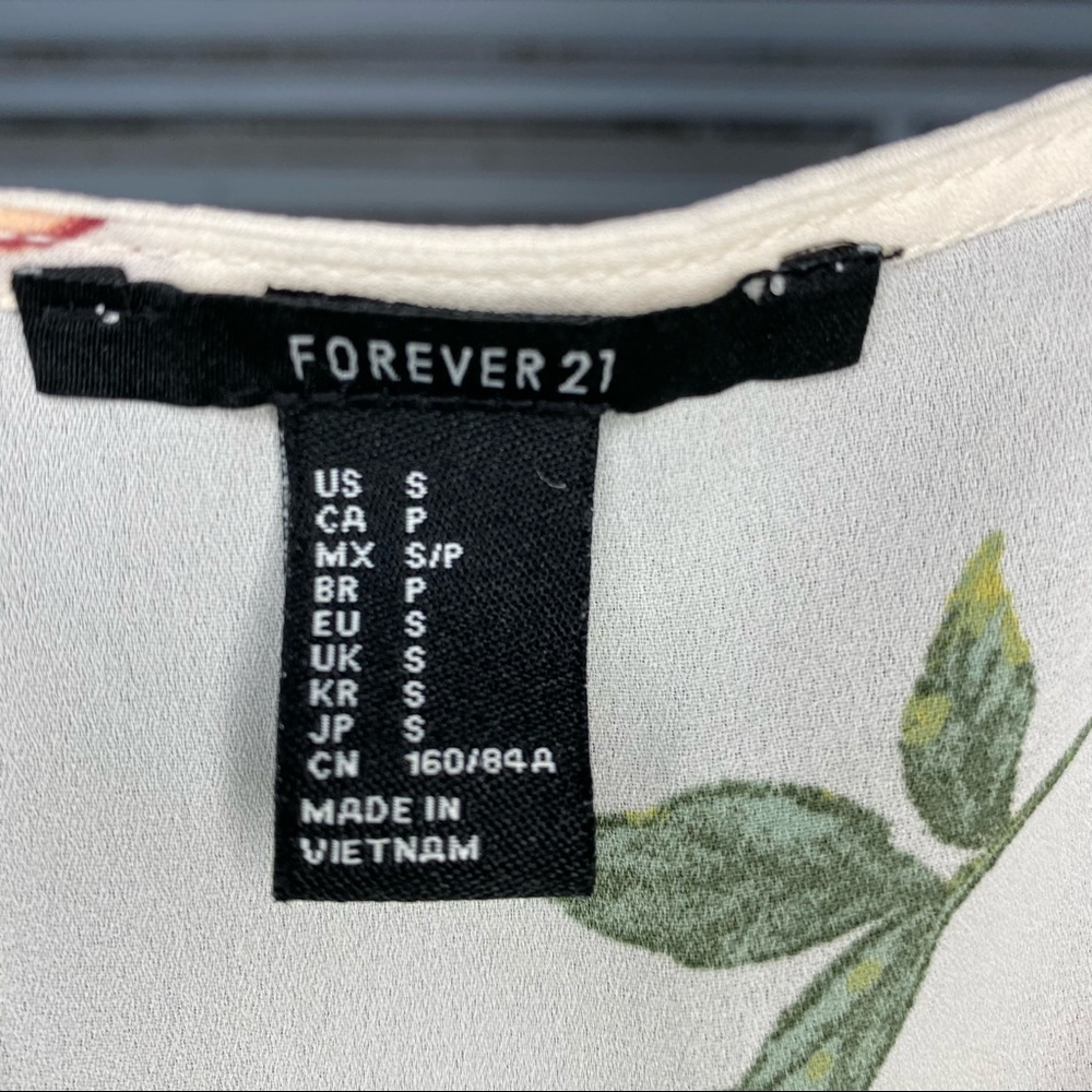 Forever 21 Cream Floral Spaghetti Strap Tank Top - Picture 3 of 4